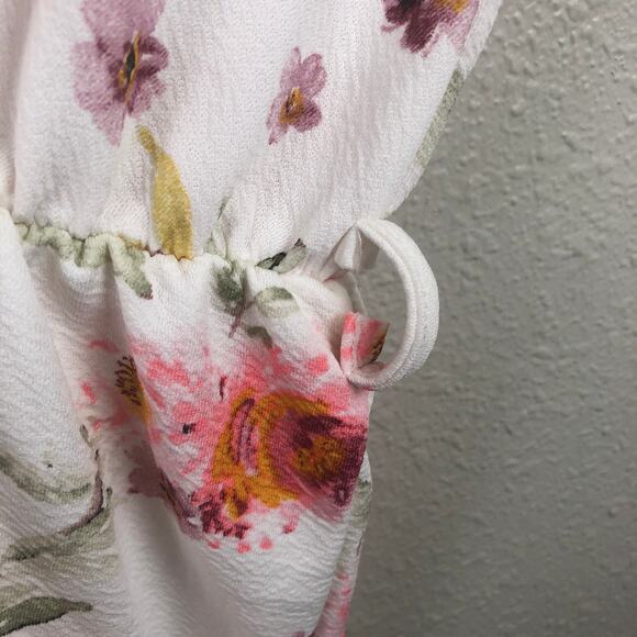 Cosmic Beauty Plus Size 3X White & Floral Print Bohemian Boho Romper One Piece - Picture 3 of 8